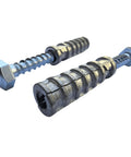 Heavy Duty Zinc Alloy Lag Shield Anchors With Three Inch Lag Bolts Three Eighths Inch By Two And A Half Inch Two Pack For Concrete Brick Block And Stone Masonry Quick Set Expansion Anchors For Secure Mounts shown with bolt and shield detail.