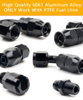 Pro Grade 26 Ft AN6 PTFE Fuel Line Kit With Nylon Stainless Braided Hose For LS Swap EFI E85, multiple PTFE fittings displayed