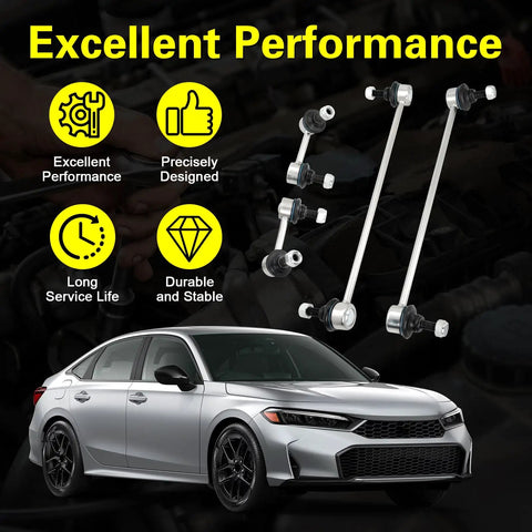 Four Piece Front And Rear Sway Bar Link Kit For 2012 2015 Honda Civic And 2013 2019 Acura ILX with performance features