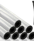 Eight Three Foot Pipe Insulation Foam Tubes With Self Adhesive Foam Wrap Includes A Roll Aluminum Foil Tape And 25 Cable Ties.