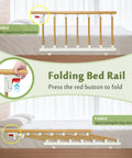 Bed Rail For Seniors And Elderly Safety - Under Mattress Bar, Foldable Bed Assist Handle shown folded and unfolded on bed.