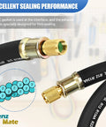 Pro Grade 5 Foot 1/2 Inch HVAC Vacuum Hose With 3/8 To 3/8 Female Flare Fittings For High Flow Refrigerant Evacuation And Recovery