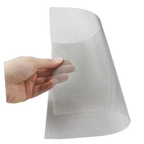 Stainless Steel Welding Mesh Repair Kit For Car Bumpers And Auto Body Quick Fixes, showing a hand holding the versatile metal mesh patch.