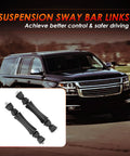 Front Sway Bar Link Replacement For 07-19 Chevy Silverado And GMC Sierra 1500 Tahoe Fix Clunking Improve Handling Prevent Leaning And Reduce Uneven Tire Wear With OEM Style Fit And Durable Construction, 2 black steel links