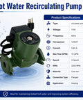 Rock Solid Cast Iron Circulator Pump For Underfloor Heating 115Volt 1/25Hp 60Hertz 3Speed Setup Flange Mount 14Gpm Flow, green cast iron pump.