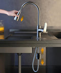Universal Pull Down Faucet Hose Weight Ball For Kitchen Sink Sprayers And Bathroom Basins Heavy Duty Gravity Replacement visible under faucet.