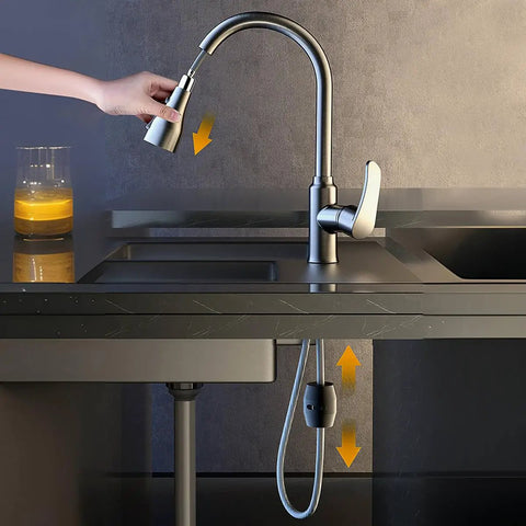 Universal Pull Down Faucet Hose Weight Ball For Kitchen Sink Sprayers And Bathroom Basins Heavy Duty Gravity Replacement visible under faucet.
