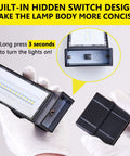 Close-up of hidden switch design on Solar Pathway Lights 4 Pack Outdoor Waterproof Garden Lighting for Driveway Walkway Patio Sidewalk.