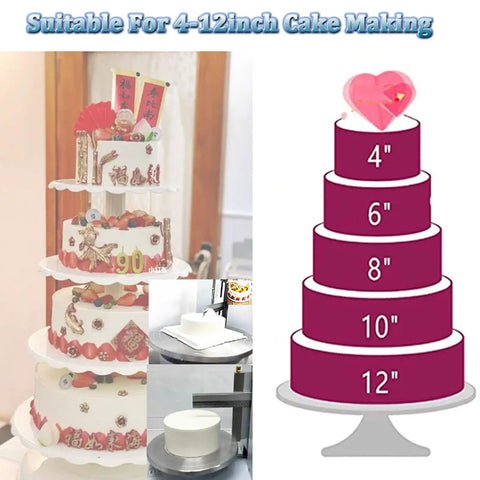 Portable Adjustable Cake Icing Machine With Automatic Decorating Smooth Coating And Scraping Tool for 4-12 Inch Cakes, Pink