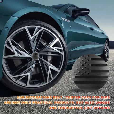 American Flag Wheel Center Caps 4 Pack For Cars 56mm Hub Caps Covers Waterproof And Rustproof Aluminum Rim Stickers