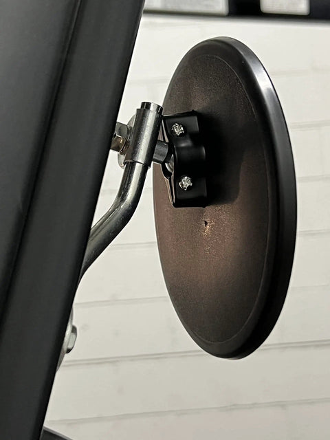 Badass Universal Six Inch Round Forklift Mirror With Extension Arm Hardware Included For Seamless Rear Side View Setup And Quick Install For Any Heavy Duty Yard Or Warehouse Operation