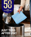 Top Shelf Heavy Duty Disposable Bed Pads 36 By 30 Inch Six Layer Ultra Thick Underpads being discarded in a trash can.