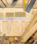Three Piece Paint Brush Set For Deck, Fence, Wall Stain, Durable Wood Handle Workhorse Brushes With Comfortable Grip