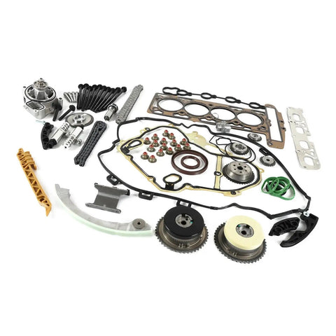 Upgrade Your Ride With This Timing Chain Kit And Head Gasket Bolts Set For Ecotec 2 Point Oh Liter Or 2 Point Four Liter Engines From 2009 To 2016 Models Made Strong With Alloy For Serious Long Life And Low Maintenance Under The Hood Anywhere. alloy timing chain kit, gaskets, sprockets