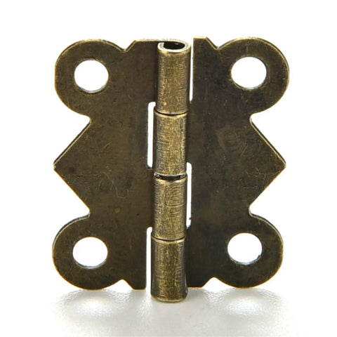 10 Pcs Mini Butterfly Hinges Gold For Jewelry Boxes And Wood Boxes Dollhouse Cabinets And Drawers Diy Repair Retro Dope Decorative Hardware 180 Degree Opening Perfect For Box Repair And Craft Projects - single hinge detail