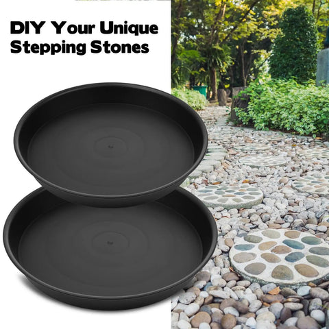 Round Stepping Stone Molds Set Of Six In Two Sizes Ten Inch And Eleven Point Two Inch Inner Diameters Reusable Concrete Molds For Garden Walkway