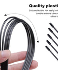 Universal Soft Plastic Antenna Tubes With Caps For RC Cars, FPV Drones, Quadcopters, 5 Pack Black