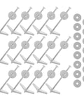 15 Piece Heavy Duty Toggle Bolts And Wing Nuts Kit Carbon Steel Drywall Anchors arranged on white background, includes washers