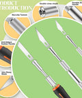 Exacto Knife Set With 16 Pieces Including Three Craft Knives And Thirteen SK5 Steel Blades, non-slip aluminum handle design