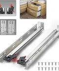 Soft Close Bottom Mount Drawer Slides For 24 Inch Cabinets 6 Pairs With Rear Mount Brackets Locking Devices And Screws No Slam