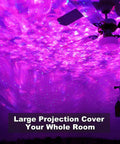 Dope Galaxy Projector For Bedroom With Ocean Light Bluetooth Speaker Water Wave Lamp projects vivid purple starry sky on ceiling