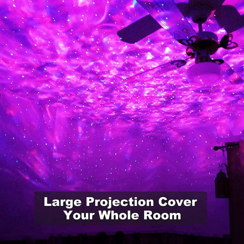 Dope Galaxy Projector For Bedroom With Ocean Light Bluetooth Speaker Water Wave Lamp projects vivid purple starry sky on ceiling