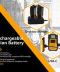 Badass Portable Waterproof Two Way Radio Featuring Rock Solid IP67 Protection And Snappy USB C Charging charging on a desktop charger.