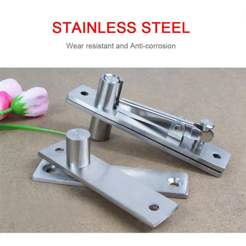360 Degree Shaft Swivel Wood Door Hinge With Concealed Mount And Adjustable Gap Up And Down Pivot Hardware on beige surface