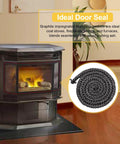 Adviace 842-2350 stove door gasket rope, graphite-impregnated fiberglass, 7/8 in x 7 ft, front view
