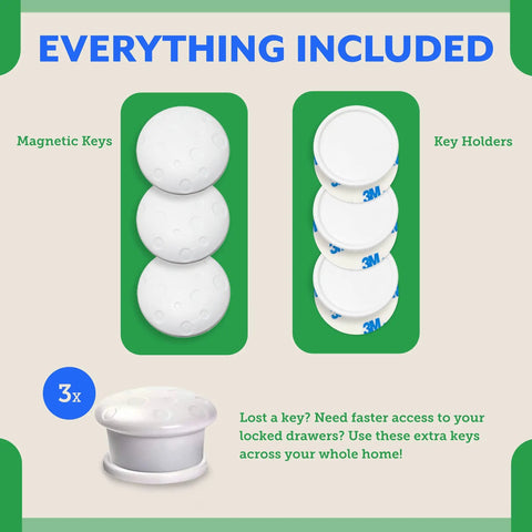Magnetic Cabinet Locks For Babies Easy No Tool Install Baby Proofing Locks For Cabinets Drawers Doors And Kitchen Strong Adhesive 8 Pack
