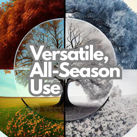 Illustration of a tree depicted in four seasons, highlighting versatile all-season use.