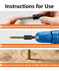 Instructions for using Beefy Heavy Duty Hanger Bolts Set for Wood and Furniture Self Tapping Double Headed Bolts, 12 Pack M5x40mm.