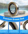 Close-up of premium grease seal from 4 Sets 1.98 Inch Trailer Axle Hub Bearing Kit For 3500 Lb Trailers With L68149 Bearings