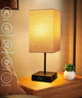 Pair Of Touch Lamps With USB Port And Outlet, 3 Way Dimmable Bedside Lamps For Nightstands, LED Bulbs Included