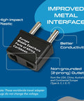 Worldwide Travel Plug Adapter Set, 5 Piece Kit For Phones, Laptops, And Chargers, polarized plug for Europe and Asia