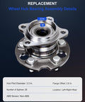 Rear Wheel Hub Bearing Assembly For AWD Ready To Roll Fits Lexus RX330 2004 To 2006 RX350 2007 To 2009 RX400h 2006 To 2008 Highlander 2004 To 2013 Venza 2009 To 2013 5 Lug 512284 Without ABS with specifications