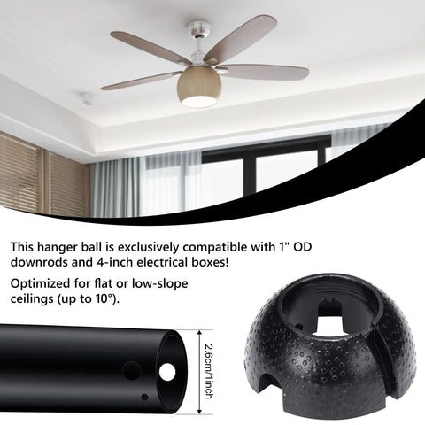 Ceiling Fan Mounting Bracket And Canopy Balancing Adapter Kit For Living Room Outdoor Patio And Porch Aluminum Construction Heavy Duty Mounting Bracket With 1 Inch Downrod Compatibility And 4 Inch Electrical Box Fit No Fuss Setup