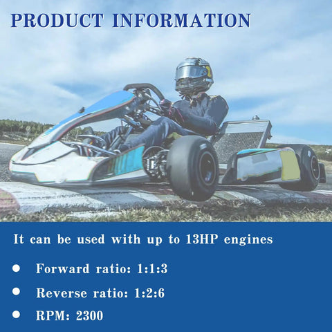 Beefed Up Go Kart Forward Reverse Gearbox With Snappy Three Speed Shifts Featuring A Plug And Play Setup Delivering Killer Performance For Four Stroke Engines Up To Thirteen Horsepower showcased on a racing kart.
