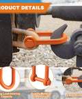 2 Pack 1 Inch Screw Pin Long Reach Shackles WLL 9.5 Tons Painted Pin Clevis D-Ring Lifting Attachments in use