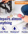 Repairing pipe under sink with Clear Waterproof Tape For Leaks Heavy Duty Marine Grade Seal Tape 15 Ft By 4 In.