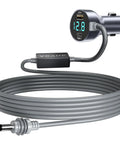 Road Trip Ready 3 In 1 Car Adapter For Starlink Mini with 10 foot cable and digital voltage gauge for RV camping.