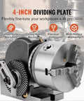 Heavy Duty Indexing Head For Milling Machine With Vertical Horizontal Rotary Table And Precision Tailstock Mount Built Like A Tank For 4 5 6 Inch Chucks Dead On Target Tilting For Serious Shop Projects - 4-inch dividing plate close-up.