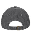 Back view of the Black And White Piano Grid Print Denim Baseball Cap With Adjustable Metal Buckle Unisex Cotton Snapback Hat.