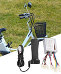 Brushed Motor Speed Controller Box With Throttle Grip For 24V 36V 48V Electric Scooters E Bikes And Trikes 500W Aftermarket Handlebar Controller Non Slip Grip Easy Installation On Right Side mounted on right handlebar