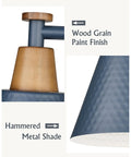 Detail of One Light Wall Sconce With Hammered Metal Shade Modern Vanity Bath Lighting For Mirror Bedroom Blue Finish E26 Base