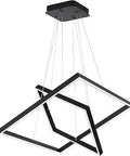 Modern Square LED Chandelier With Dual Uplight And Downlight Dimmable Square LED Pendant Ceiling Light Fixture For Living Room Dining Room Bedroom Dope Contemporary Lighting That Elevates Your Space.
