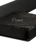 Close-up of the Pretty Tough Wall Mount Toilet Paper Holder With Rustic Charcoal Wood Shelf, highlighting blackened wood texture.