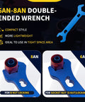Adjustable AN Fittings Wrench Set 6AN-8AN Double Ended Aluminum Blue for Hose Adapters, Pro Grade Hose Fitting Tool