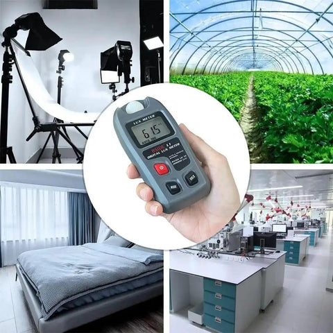 Pocket Light Meter For Photography And Plant Growth With LCD Display Lux And FC Measurement Auto And Manual Range High Accuracy 0.1 To 200000 Lux Pro Grade Photometer Sensor For Quick Readings handheld meter used in studio, greenhouse, bedroom, and lab
