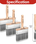 Deck Stain Brush Set 3 Pack With 4 Inch 5 Inch 6 Inch Wide Brush For Stains Paints And Limewash Includes Extension Pole